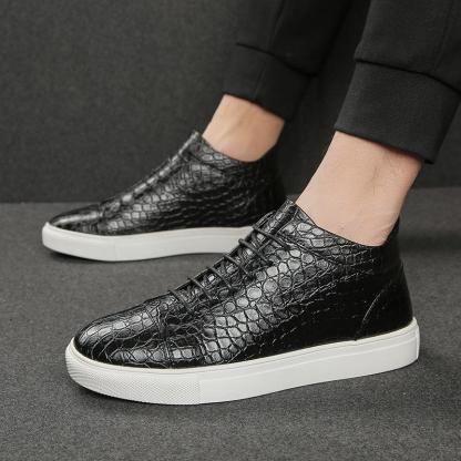 ⏰Promotion - 70% OFF🔥Trendy crocodile pattern new leather high-top orthopedic sneakers - Proven Plantar Fasciitis, Foot and Heel Pain Relief