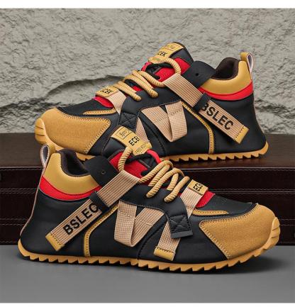 🔥Limited Time Offer 70% OFF🔥Men's trendy colorblocked casual leather comfortable sneakers - Suitable for plantar fasciitis, flat feet, foot pain