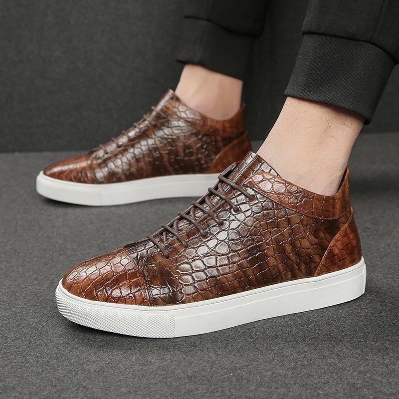 ⏰Promotion - 70% OFF🔥Trendy crocodile pattern new leather high-top orthopedic sneakers - Proven Plantar Fasciitis, Foot and Heel Pain Relief