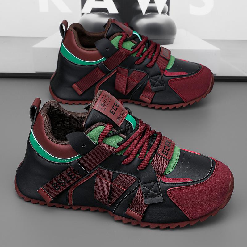 🔥Limited Time Offer 70% OFF🔥Men's trendy colorblocked casual leather comfortable sneakers - Suitable for plantar fasciitis, flat feet, foot pain