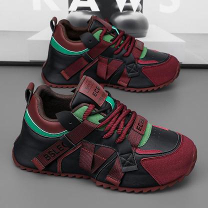 🔥Limited Time Offer 70% OFF🔥Men's trendy colorblocked casual leather comfortable sneakers - Suitable for plantar fasciitis, flat feet, foot pain