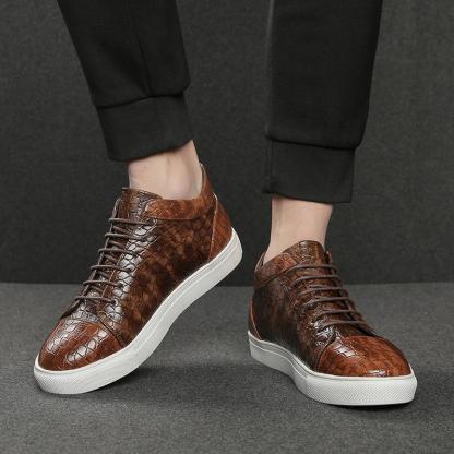 ⏰Promotion - 70% OFF🔥Trendy crocodile pattern new leather high-top orthopedic sneakers - Proven Plantar Fasciitis, Foot and Heel Pain Relief