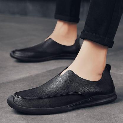 🔥2025 Hot Sale🔥Trendy soft leather breathable slip-on genuine leather casual loafers - Proven Plantar Fasciitis, Foot and Heel Pain Relief