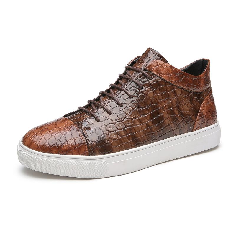 ⏰Promotion - 70% OFF🔥Trendy crocodile pattern new leather high-top orthopedic sneakers - Proven Plantar Fasciitis, Foot and Heel Pain Relief