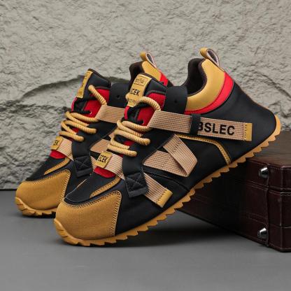 🔥Limited Time Offer 70% OFF🔥Men's trendy colorblocked casual leather comfortable sneakers - Suitable for plantar fasciitis, flat feet, foot pain