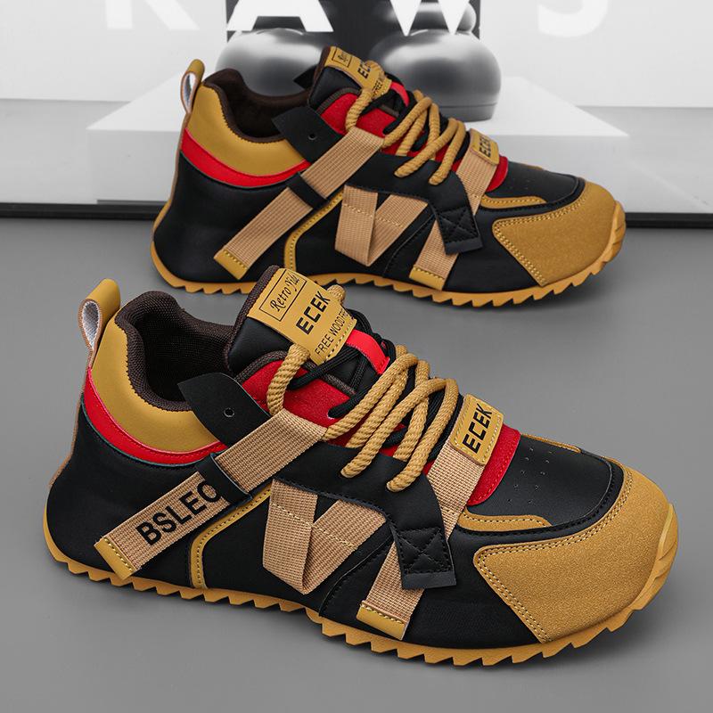 🔥Limited Time Offer 70% OFF🔥Men's trendy colorblocked casual leather comfortable sneakers - Suitable for plantar fasciitis, flat feet, foot pain