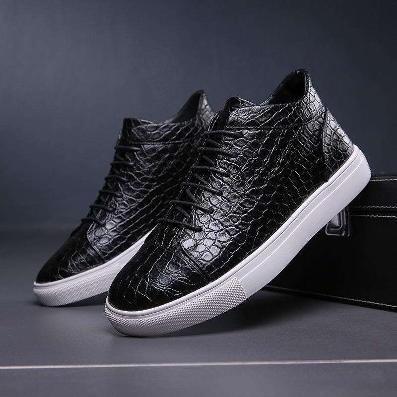 ⏰Promotion - 70% OFF🔥Trendy crocodile pattern new leather high-top orthopedic sneakers - Proven Plantar Fasciitis, Foot and Heel Pain Relief
