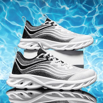 🔥Hot Sale🎁--50% OFF🎉Men's Classic Knit Sneakers with Wave Sole - Comfortable and Breathable, Perfect for Casual Wear