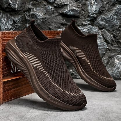 ⏰Promotion - 70% OFF🔥Men's Lightweight Slip-On Sneakers | Breathable Flyknit Upper with Comfortable Sole for Casual and Sport Activities
