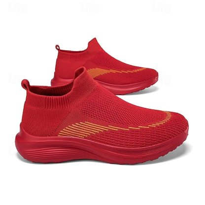 ⏰Promotion - 70% OFF🔥Men's Lightweight Slip-On Sneakers | Breathable Flyknit Upper with Comfortable Sole for Casual and Sport Activities