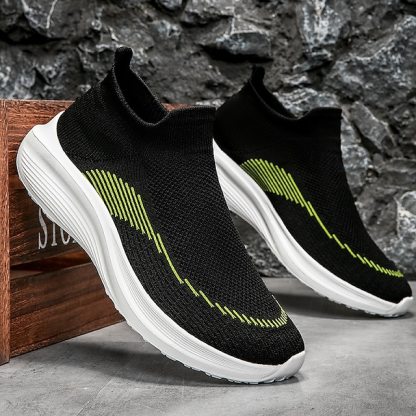 ⏰Promotion - 70% OFF🔥Men's Lightweight Slip-On Sneakers | Breathable Flyknit Upper with Comfortable Sole for Casual and Sport Activities