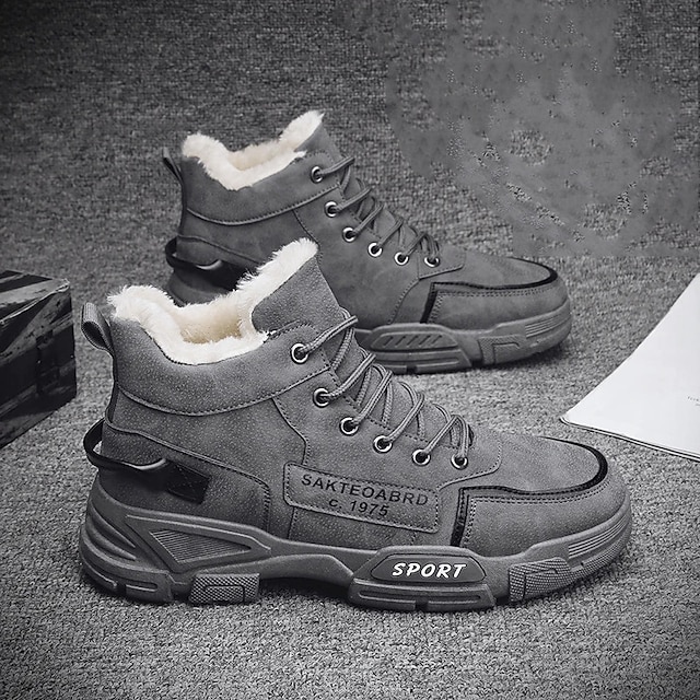 🔥Limited Time Offer 50% OFF🔥Men's Fleece Lined Winter Boots, Waterproof and Warm High-Top Lace-Up Shoes, Anti-Slip Outdoor Snow Boots for Cold Weather