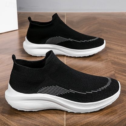 ⏰Promotion - 70% OFF🔥Men's Lightweight Slip-On Sneakers | Breathable Flyknit Upper with Comfortable Sole for Casual and Sport Activities