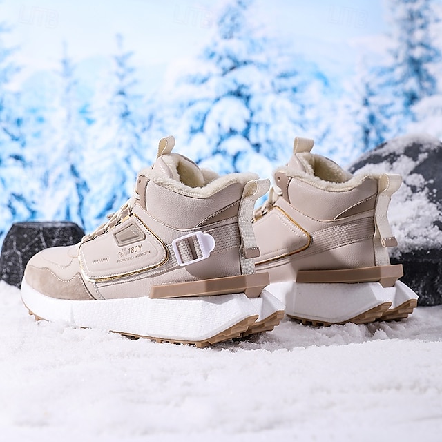 Hot Sale🎁--70% OFF🎉Men's Winter High-Top Sneakers with Faux Fur Lining – Warm Lace-Up Snow Boots for Outdoor Activities, Waterproof and Anti-Slip Sole