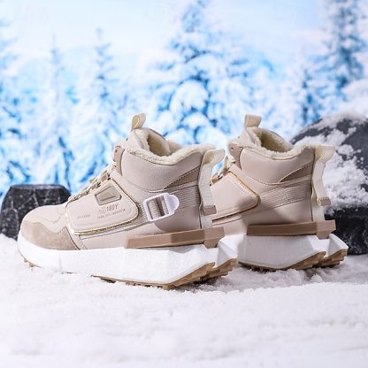 Hot Sale🎁--70% OFF🎉Men's Winter High-Top Sneakers with Faux Fur Lining – Warm Lace-Up Snow Boots for Outdoor Activities, Waterproof and Anti-Slip Sole