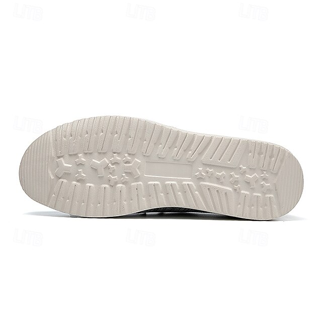 🔥Limited Time Offer 70% OFF🔥Men's Grey Knit Sport Shoes with Leather Accents and Lace-Up Design – Comfortable Casual & Outdoor Footwear