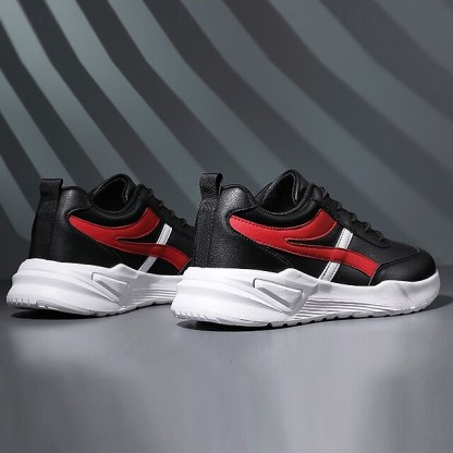 🔥Hot Sale🎁--50% OFF🎉Men's Sneakers with Comfortable Slip Resistant Lace-up Black and White Black / Red White