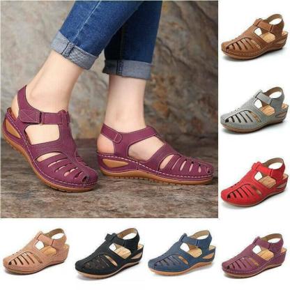 🌸🎉Hot Sale 50% OFF✨⏳Hollow Closed Toe Orthopedic Sandal For Women - Improve Posture and Get Rid of Painless Walking and Standing