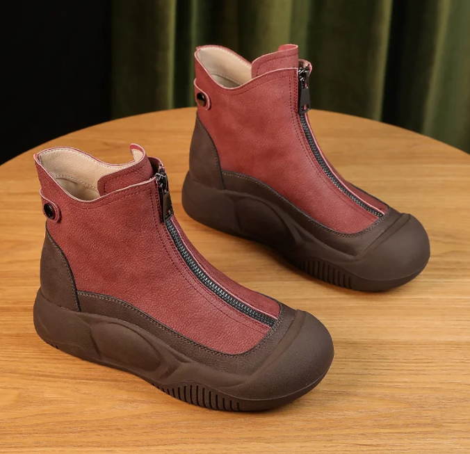 ⏰Promotion - 70% OFF🔥Women's Winter  Zipper Non-slip Thick Sole Orthopedic Short Boots - Proven Plantar Fasciitis, Foot and Heel Pain Relief