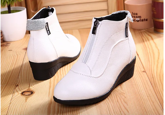 🔥Last Day Promotion 70% OFF⏰Women Wedge Heels Winter Zipper Ankle Boots - Proven Plantar Fasciitis, Foot and Heel Pain Relief