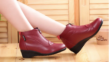 🔥Last Day Promotion 70% OFF⏰Women Wedge Heels Winter Zipper Ankle Boots - Proven Plantar Fasciitis, Foot and Heel Pain Relief