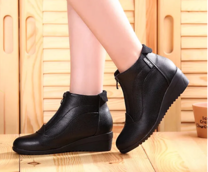 🔥Last Day Promotion 70% OFF⏰Women Wedge Heels Winter Zipper Ankle Boots - Proven Plantar Fasciitis, Foot and Heel Pain Relief