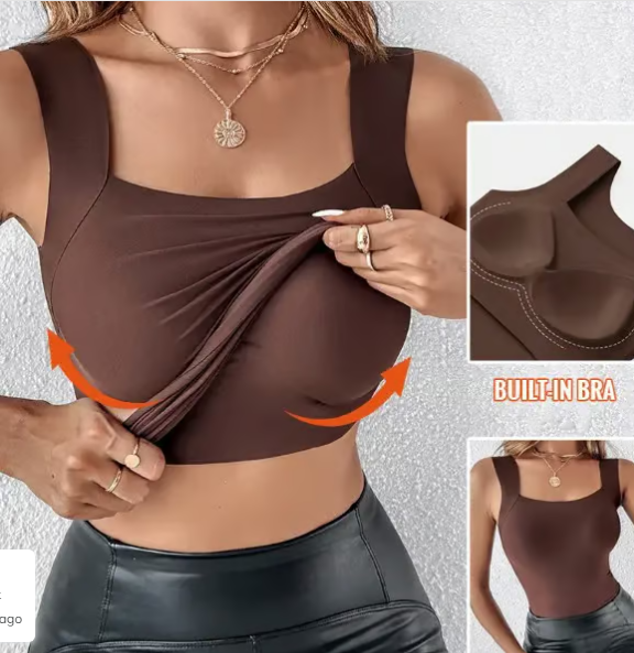 🔥Last Day 50% Off - Women’s U Neck Thermal Tank Tops with Built-In Bra
