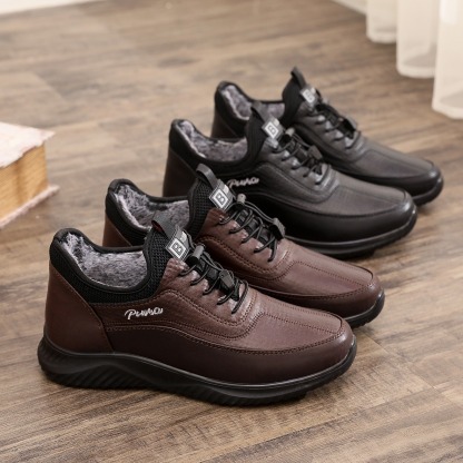 🔥On This Week Sale 70% OFF🔥 Men's Casual Warm Snow Boots, Ankle Height, Fabric Lining, Rubber Sole, Solid Color, Outdoor Footwear - Warm your feet