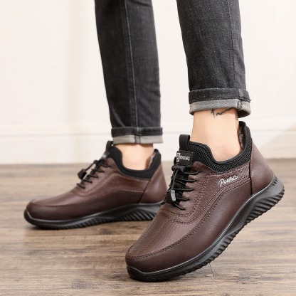 🔥On This Week Sale 70% OFF🔥 Men's Casual Warm Snow Boots, Ankle Height, Fabric Lining, Rubber Sole, Solid Color, Outdoor Footwear - Warm your feet