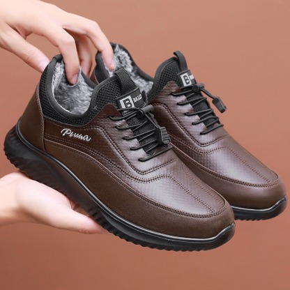 🔥On This Week Sale 70% OFF🔥 Men's Casual Warm Snow Boots, Ankle Height, Fabric Lining, Rubber Sole, Solid Color, Outdoor Footwear - Warm your feet