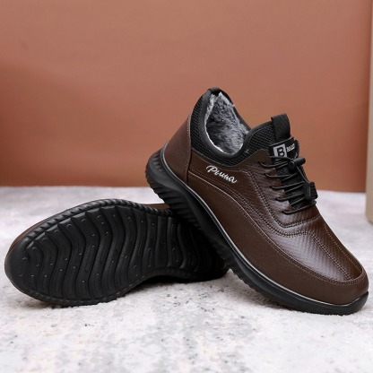 🔥On This Week Sale 70% OFF🔥 Men's Casual Warm Snow Boots, Ankle Height, Fabric Lining, Rubber Sole, Solid Color, Outdoor Footwear - Warm your feet