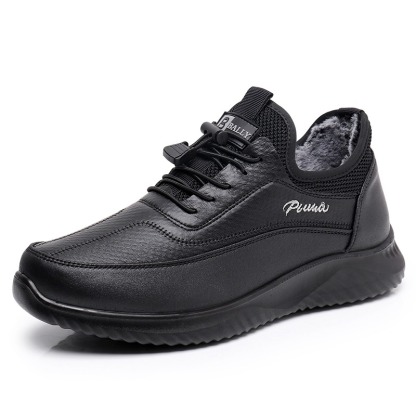 🔥On This Week Sale 70% OFF🔥 Men's Casual Warm Snow Boots, Ankle Height, Fabric Lining, Rubber Sole, Solid Color, Outdoor Footwear - Warm your feet