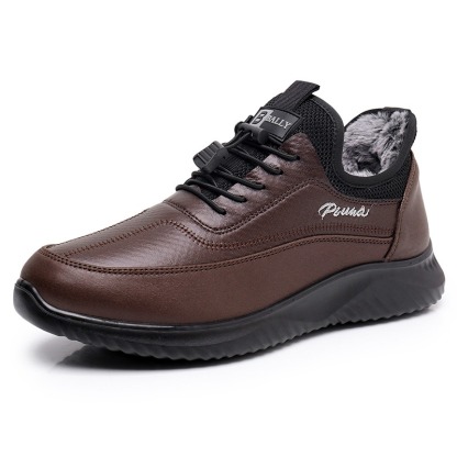 🔥On This Week Sale 70% OFF🔥 Men's Casual Warm Snow Boots, Ankle Height, Fabric Lining, Rubber Sole, Solid Color, Outdoor Footwear - Warm your feet