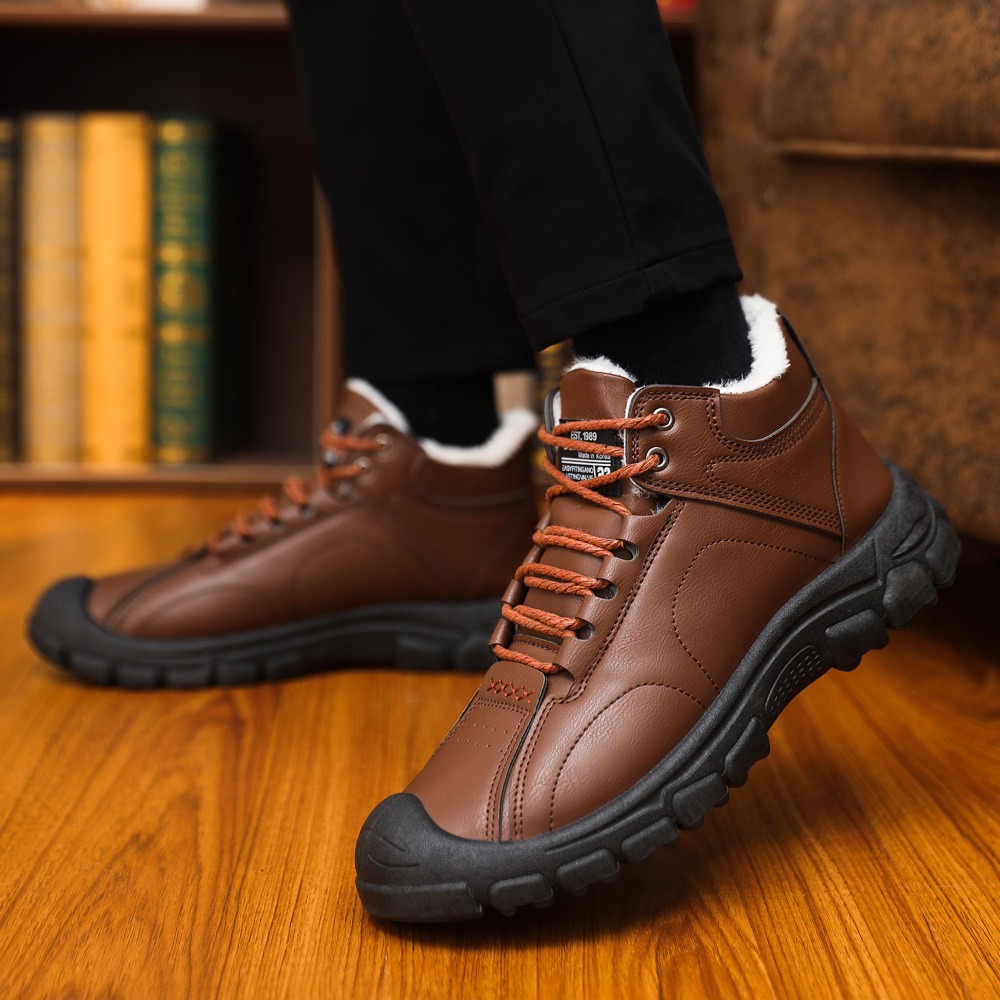 🔥On This Week Sale 50% OFF🔥 Thermal Comfortable Men's Outdoor Hiking Shoes With Plush Lining, Non-slip Arch Support