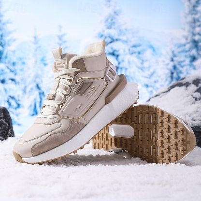 Hot Sale🎁--70% OFF🎉Men's Winter High-Top Sneakers with Faux Fur Lining – Warm Lace-Up Snow Boots for Outdoor Activities, Waterproof and Anti-Slip Sole