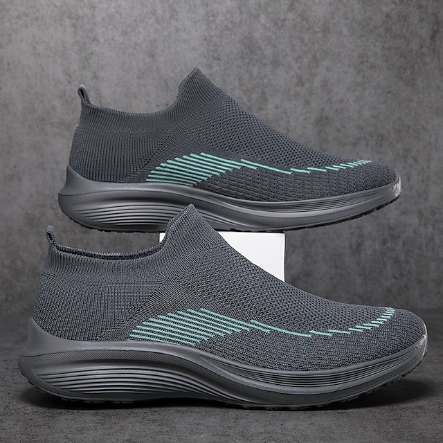 ⏰Promotion - 70% OFF🔥Men's Lightweight Slip-On Sneakers | Breathable Flyknit Upper with Comfortable Sole for Casual and Sport Activities
