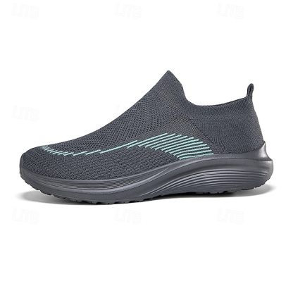 ⏰Promotion - 70% OFF🔥Men's Lightweight Slip-On Sneakers | Breathable Flyknit Upper with Comfortable Sole for Casual and Sport Activities
