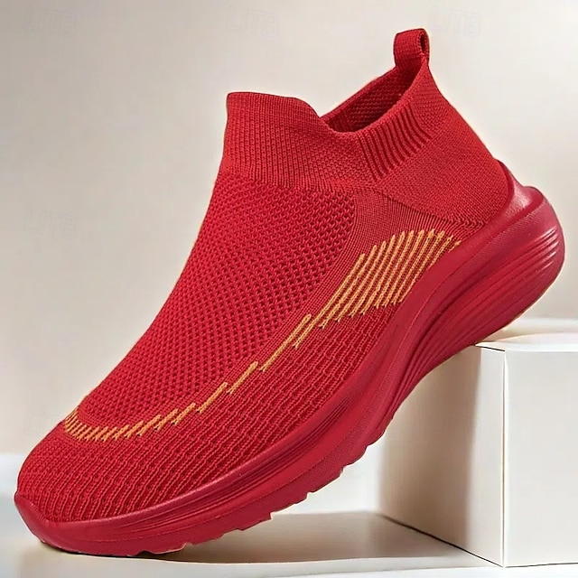 ⏰Promotion - 70% OFF🔥Men's Lightweight Slip-On Sneakers | Breathable Flyknit Upper with Comfortable Sole for Casual and Sport Activities