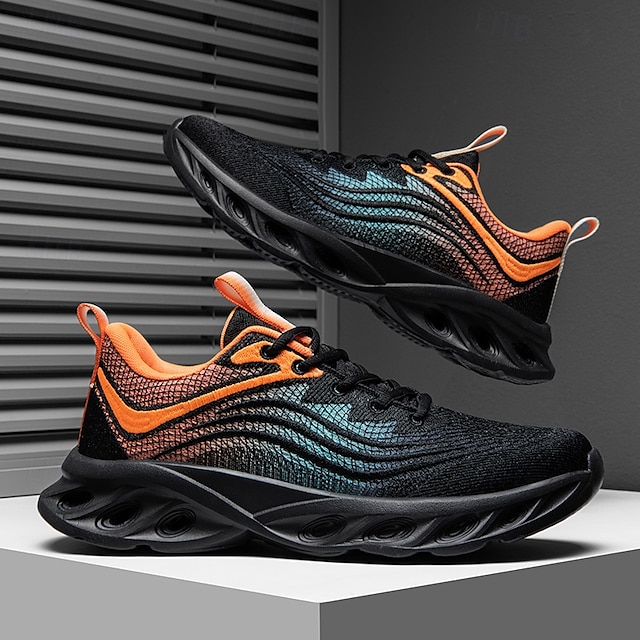 🔥Hot Sale🎁--50% OFF🎉Men's Classic Knit Sneakers with Wave Sole - Comfortable and Breathable, Perfect for Casual Wear