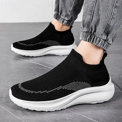 ⏰Promotion - 70% OFF🔥Men's Lightweight Slip-On Sneakers | Breathable Flyknit Upper with Comfortable Sole for Casual and Sport Activities