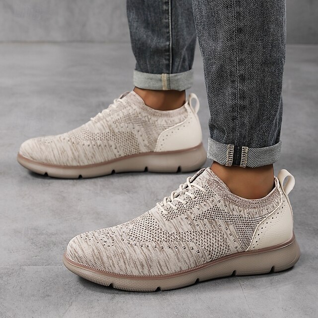 🔥Hot Sale🎁--50% OFF🎉Men's Oxfords Knit PU Leather Breathable Comfortable Slip Resistant Lace-up Fall Winter