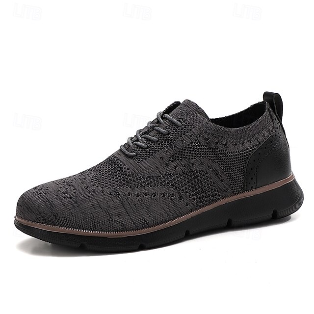 🔥Hot Sale🎁--50% OFF🎉Men's Oxfords Knit PU Leather Breathable Comfortable Slip Resistant Lace-up Fall Winter