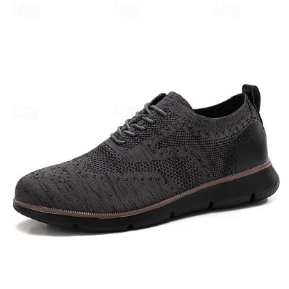 🔥Hot Sale🎁--50% OFF🎉Men's Oxfords Knit PU Leather Breathable Comfortable Slip Resistant Lace-up Fall Winter