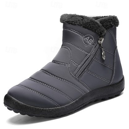 🔥Hot Sale🎁--70% OFF🎉Men's Gray Winter Boots with Zipper Closure, Warm Fleece Lining, and Waterproof Design – Ideal for Outdoor Activities in Cold Weather