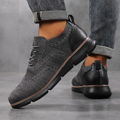 🔥Hot Sale🎁--50% OFF🎉Men's Oxfords Knit PU Leather Breathable Comfortable Slip Resistant Lace-up Fall Winter
