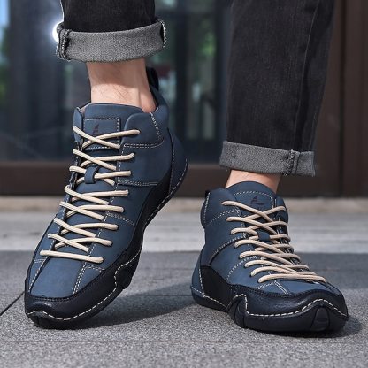 🔥Limited Time Offer 50% OFF🔥Men’s Lightweight Lace-Up High-Top Casual Sneakers – Comfortable Faux Suede and Leather Design for Outdoor and Daily Wear