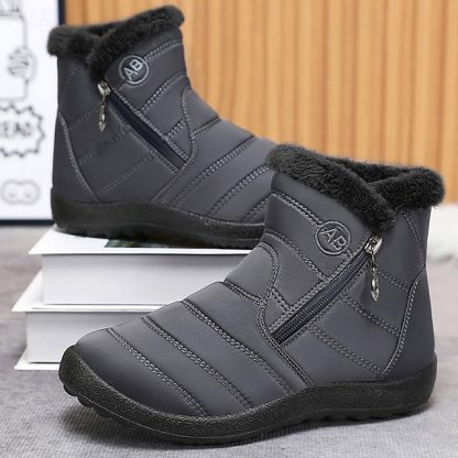 🔥Hot Sale🎁--70% OFF🎉Men's Gray Winter Boots with Zipper Closure, Warm Fleece Lining, and Waterproof Design – Ideal for Outdoor Activities in Cold Weather