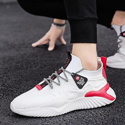 🔥Hot Sale🎁--50% OFF🎉Men's Athletic Sneakers with Red Accents and Lace-Up Closure for Comfortable and Stylish Sportswear