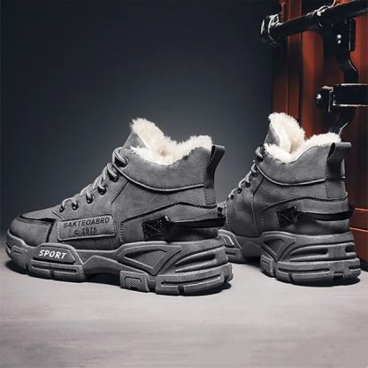 🔥Limited Time Offer 50% OFF🔥Men's Fleece Lined Winter Boots, Waterproof and Warm High-Top Lace-Up Shoes, Anti-Slip Outdoor Snow Boots for Cold Weather