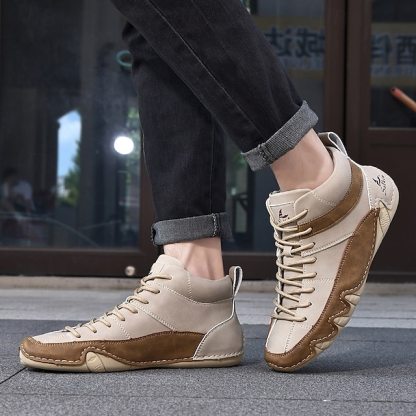 🔥Limited Time Offer 50% OFF🔥Men’s Lightweight Lace-Up High-Top Casual Sneakers – Comfortable Faux Suede and Leather Design for Outdoor and Daily Wear